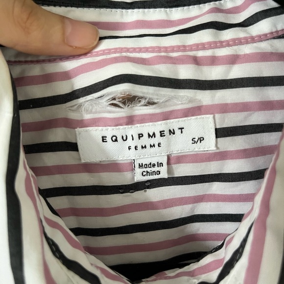 EQUIPMENT Femme Striped button-down Cotton Shirt - Picture 3 of 11